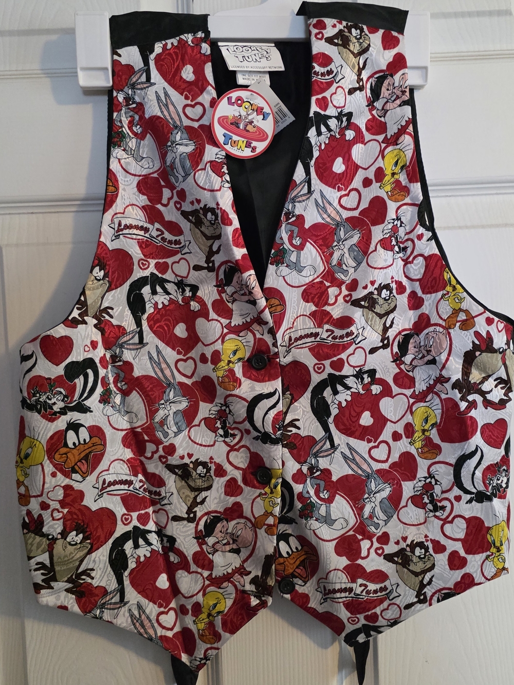 Looney Tunes Retro Character Vest Costume Valentines Once Size Vintage 90s